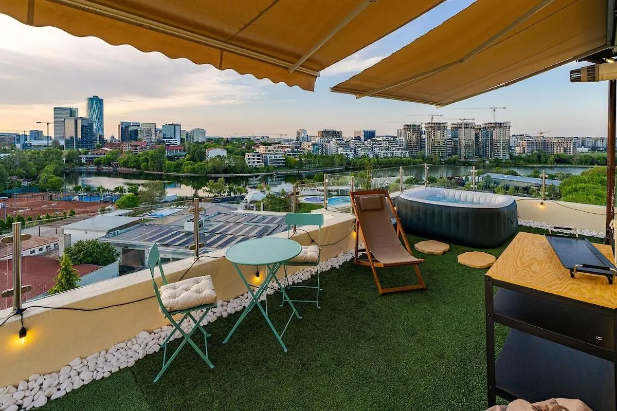 Downtown Floreasca Penthouse With Jacuzzi&Sauna Bukurešť Apartmán