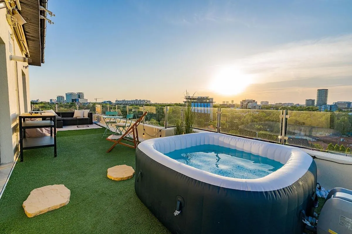 Apartmán Downtown Floreasca Penthouse With Jacuzzi&Sauna Bukurešť
