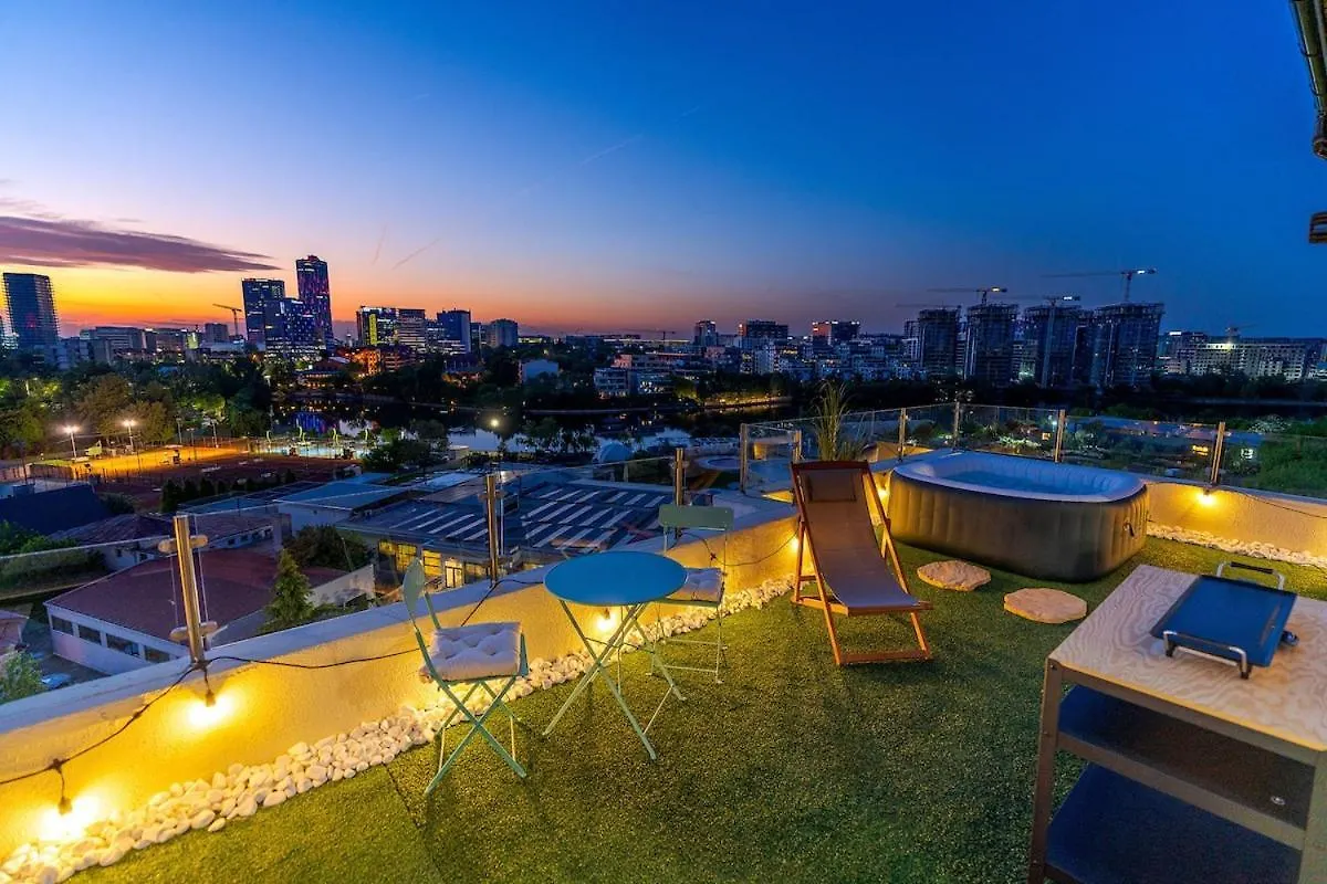 Downtown Floreasca Penthouse With Jacuzzi&Sauna Bucareste Apartamento