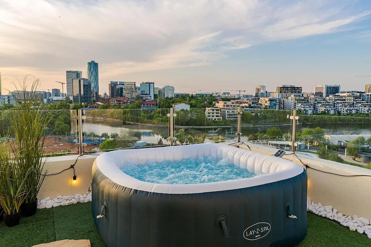 Downtown Floreasca Penthouse With Jacuzzi&Sauna Bukarest Lejlighed